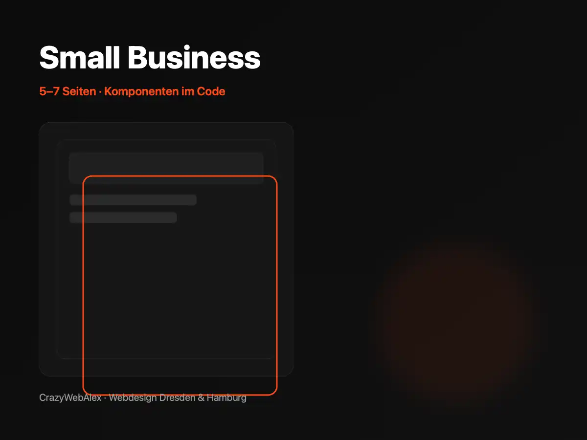 Webdesign-Paket Small Business – 5–7 Seiten, Komponenten im Code