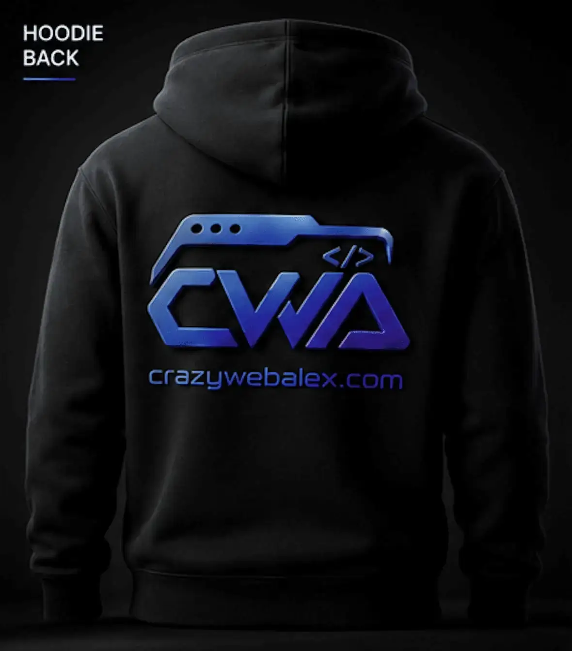 Schwarzer CrazyWebAlex Hoodie von hinten