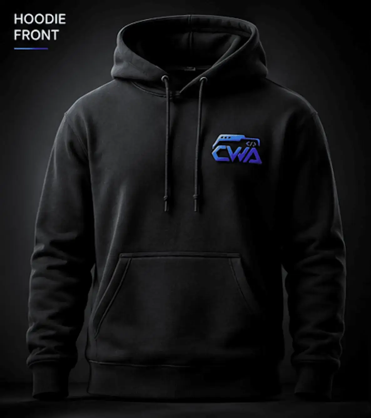 Schwarzer CrazyWebAlex Hoodie von vorn