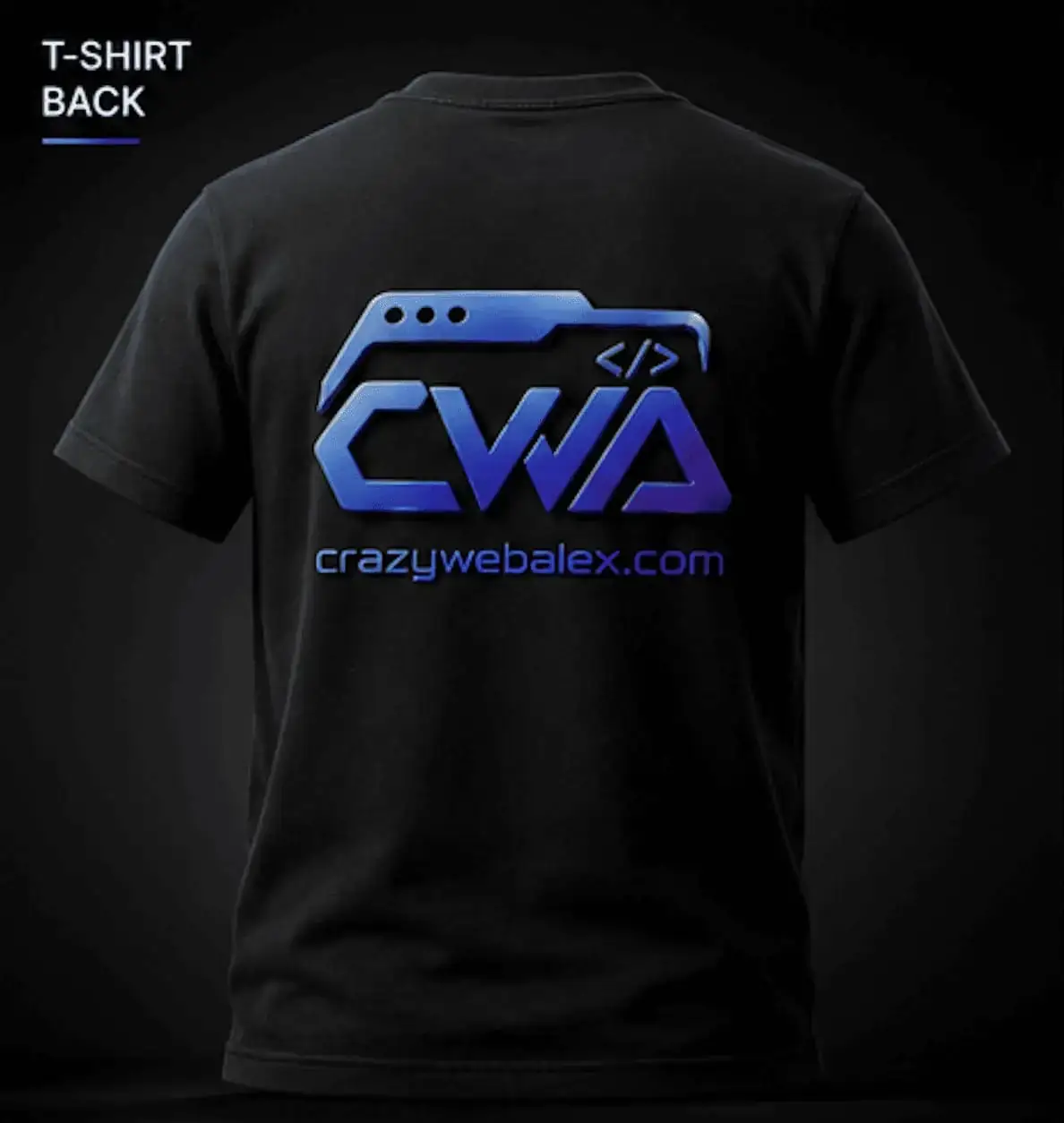 Schwarzes CrazyWebAlex T-Shirt von hinten