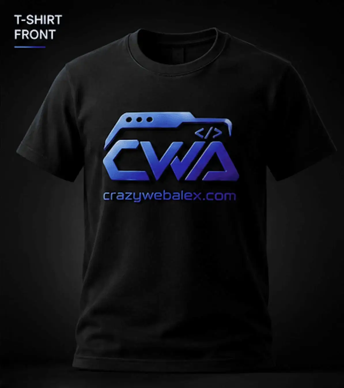 Schwarzes CrazyWebAlex T-Shirt von vorn
