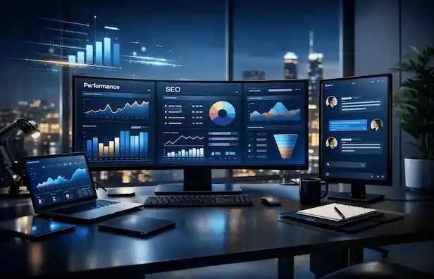 Analytics und Performance-Dashboard am Arbeitsplatz